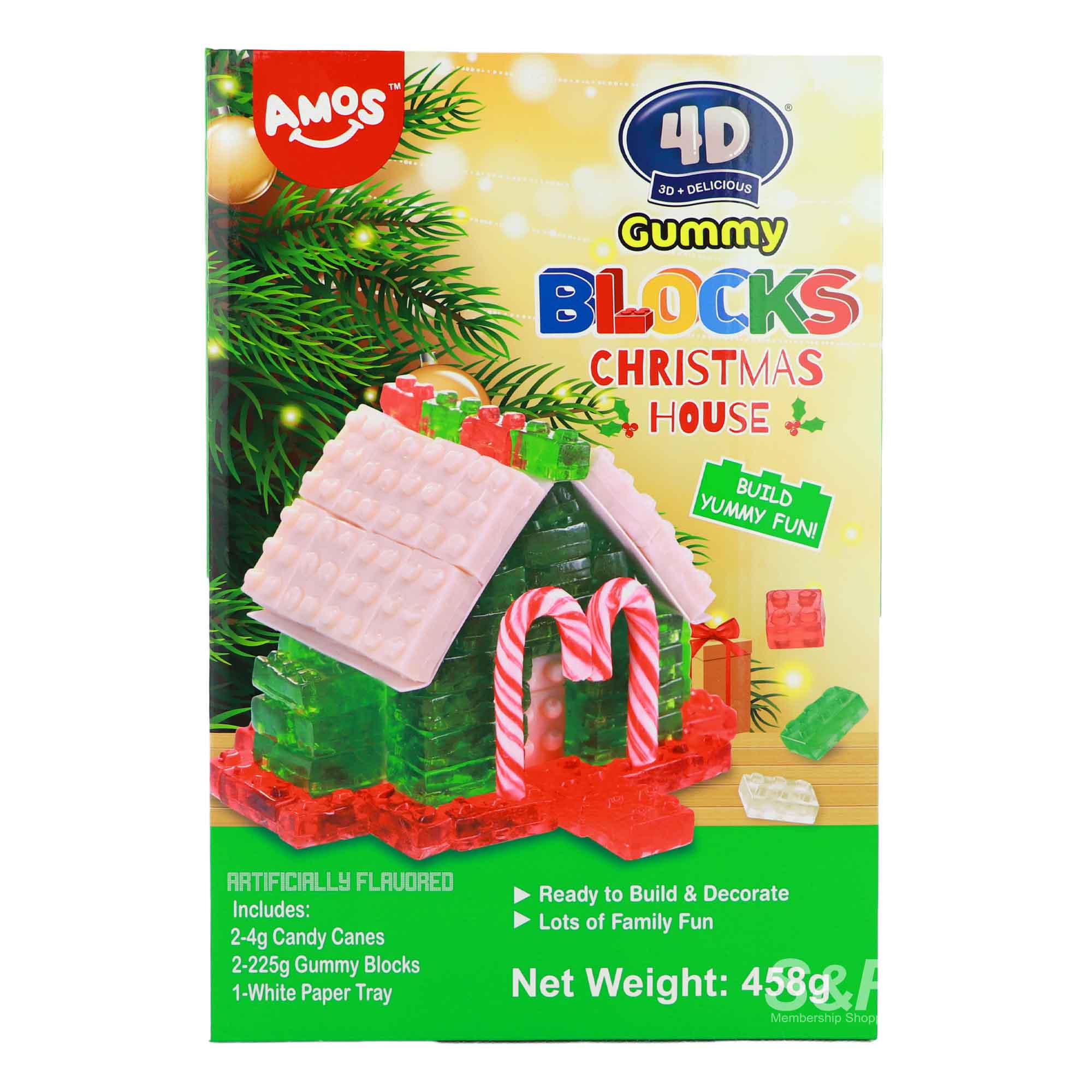 Amos Gummy Blocks Christmas House 458g